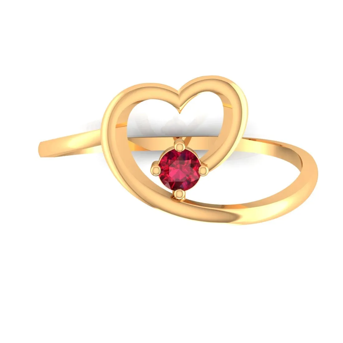 14K Heart-Shaped Yellow Gold Ring for Women - A Symbol of Love and Elegance