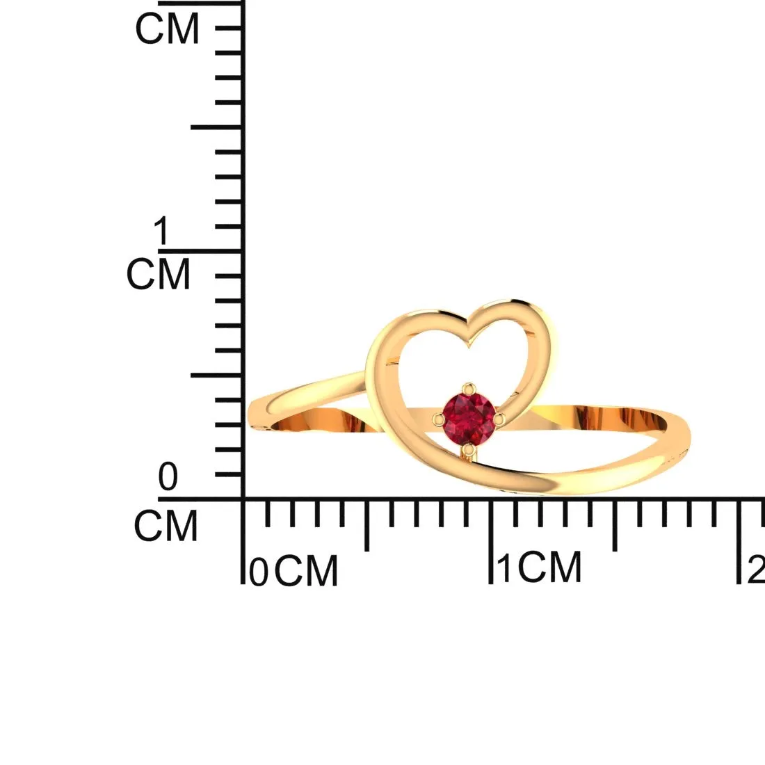 14K Heart-Shaped Yellow Gold Ring for Women - A Symbol of Love and Elegance