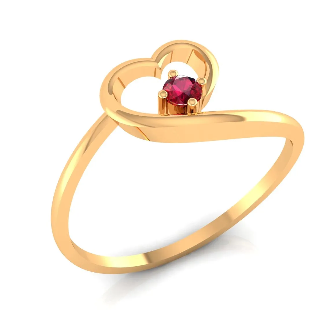 14K Heart-Shaped Yellow Gold Ring for Women - A Symbol of Love and Elegance