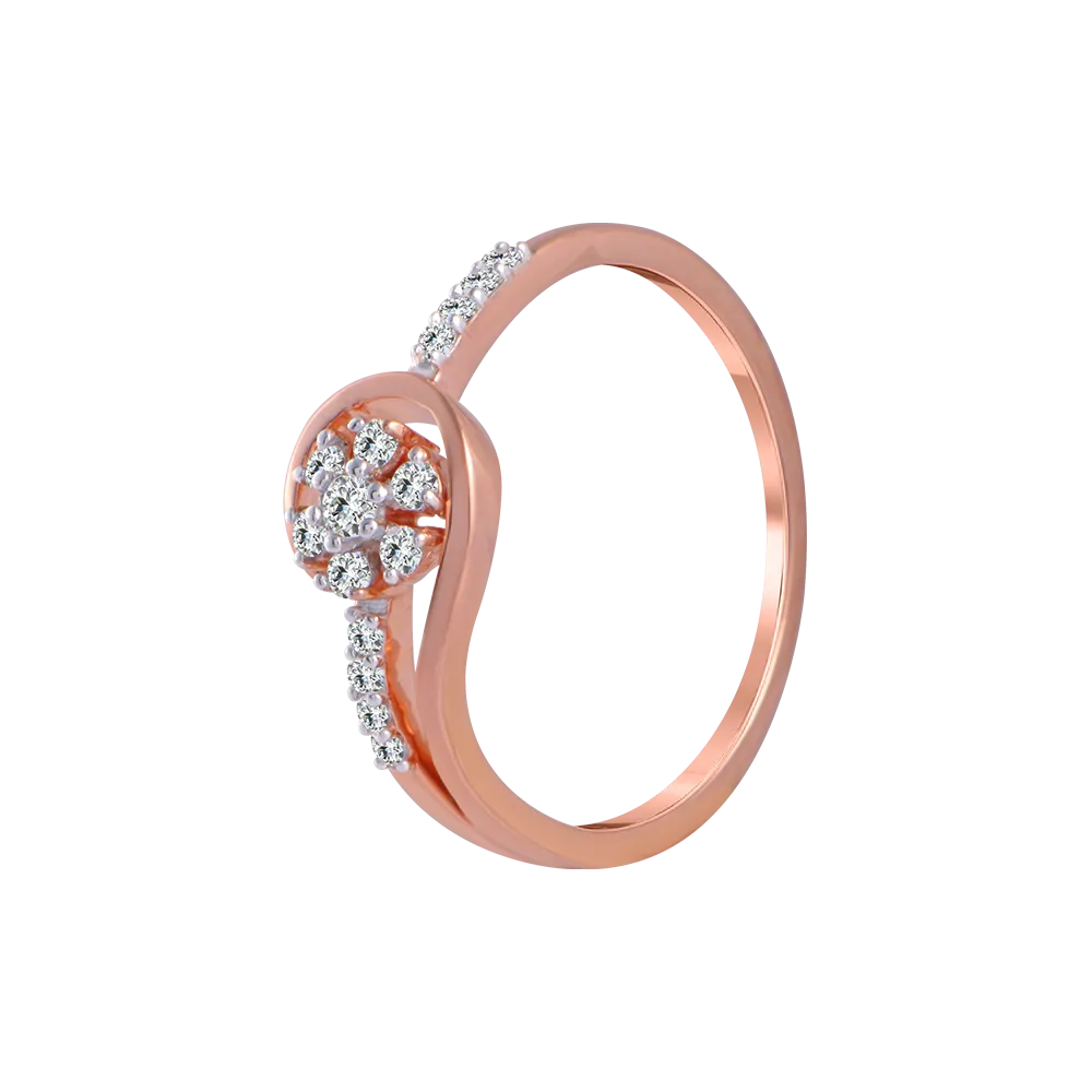 14KT (585) Rose Gold And Diamond Ring For Women