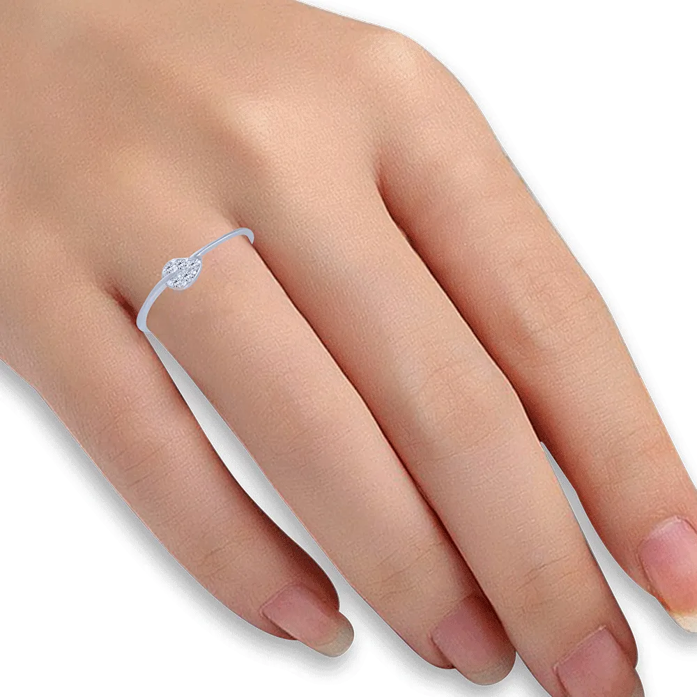 14KT (585) White Gold And Diamond Ring For Women