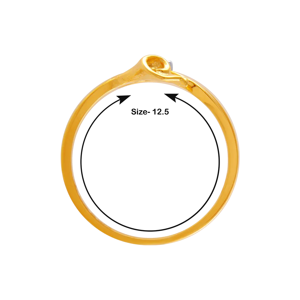 14KT (585) Yellow Gold And American Diamond Ring For Women