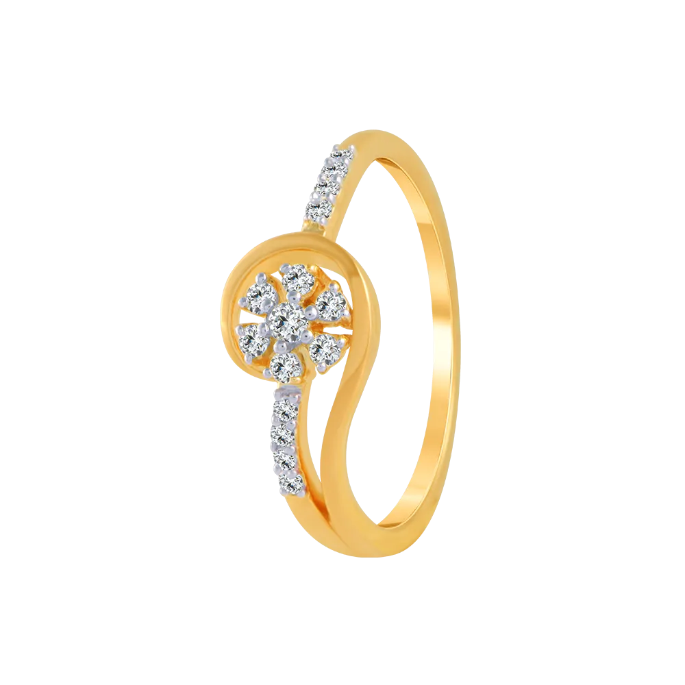 14KT (585) Yellow Gold And Diamond Ring For Women