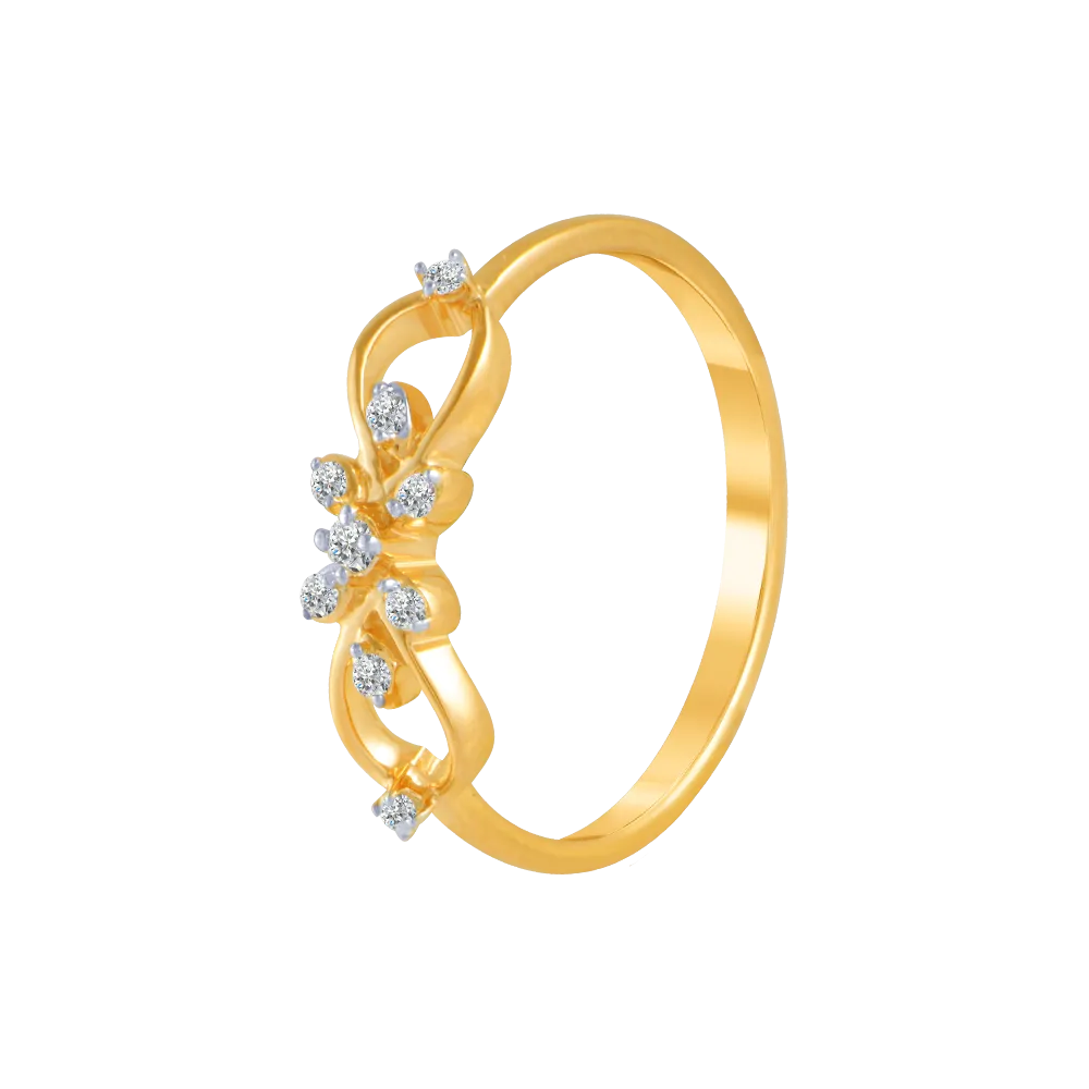 14KT (585) Yellow Gold And Diamond Ring For Women