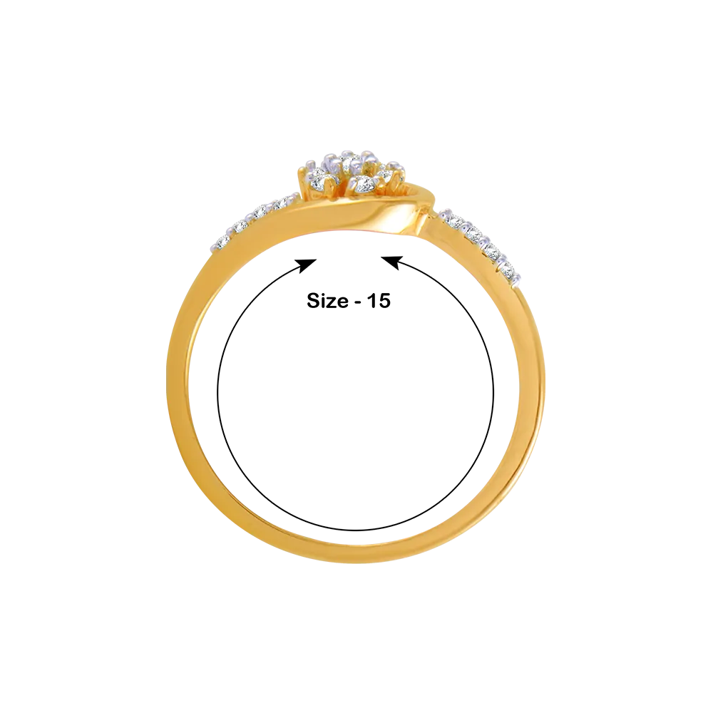 14KT (585) Yellow Gold And Diamond Ring For Women
