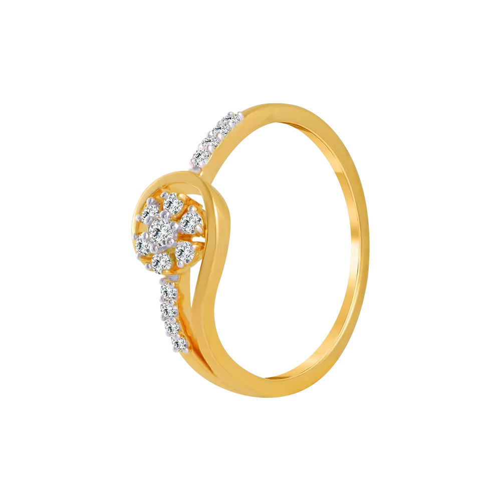 14KT (585) Yellow Gold And Diamond Ring For Women