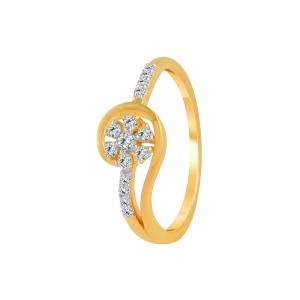 14KT (585) Yellow Gold And Diamond Ring For Women
