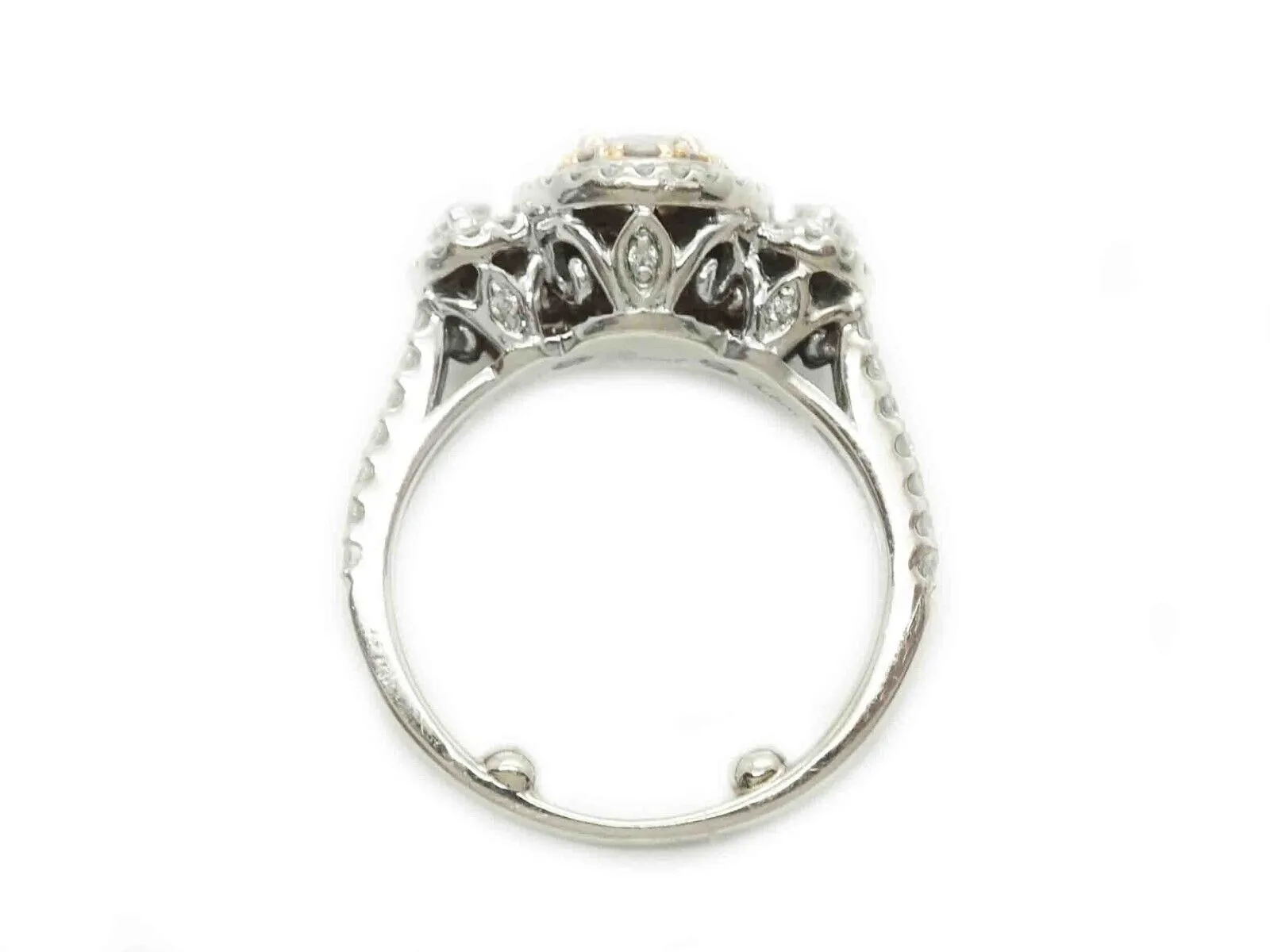 1.50ct tw Natural Diamond Engagement Ring 14k White Gold Past-Present-Future sz5