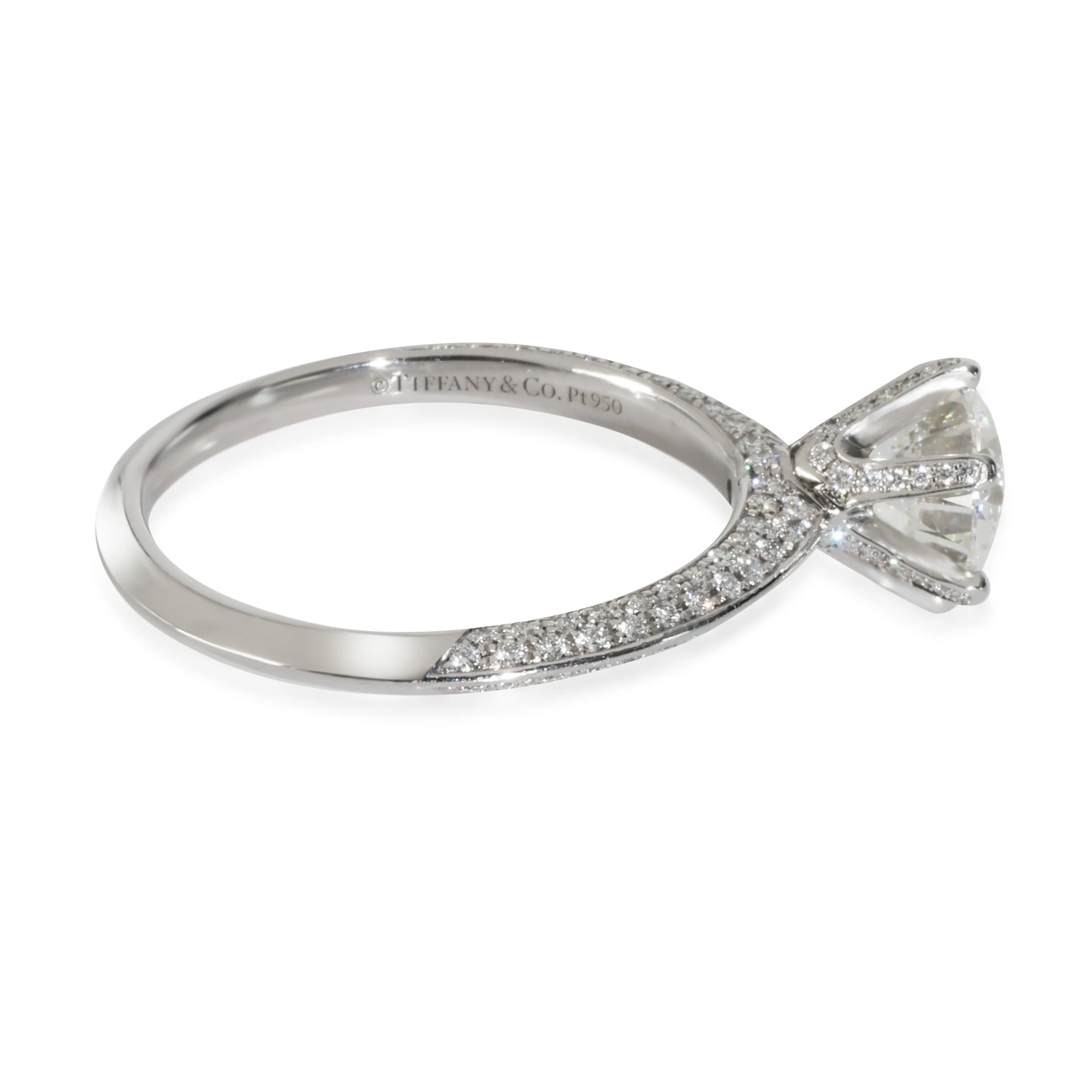 1.81 ct Diamond Pave Tiffany Setting Engagement Ring