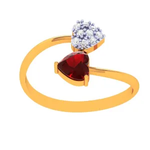 18k Clustered Heart Of Diamond Ring