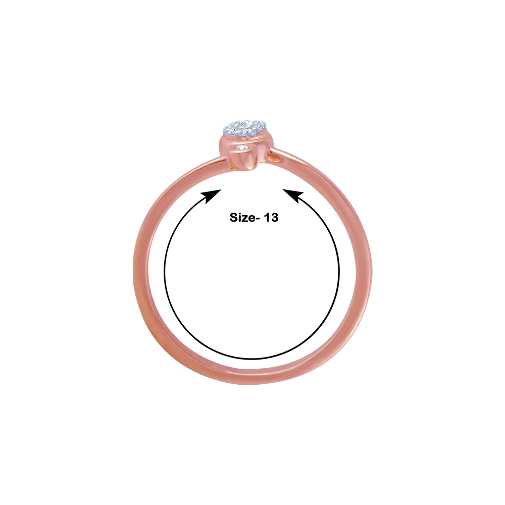 18KT (750) Rose Gold And Diamond Ring For Women