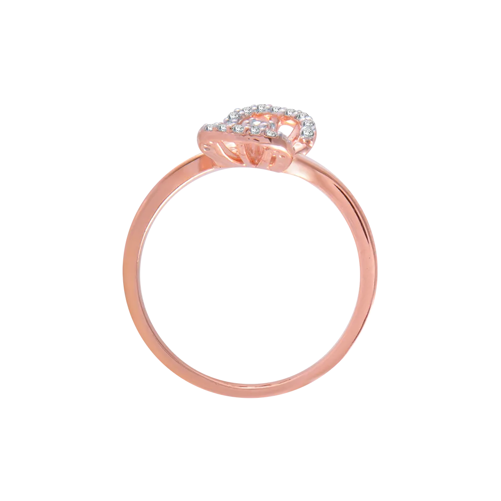 18KT (750) Rose Gold And Diamond Ring For Women
