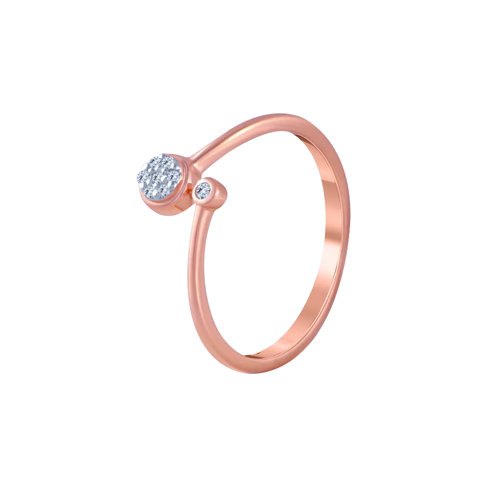 18KT (750) Rose Gold And Diamond Ring For Women