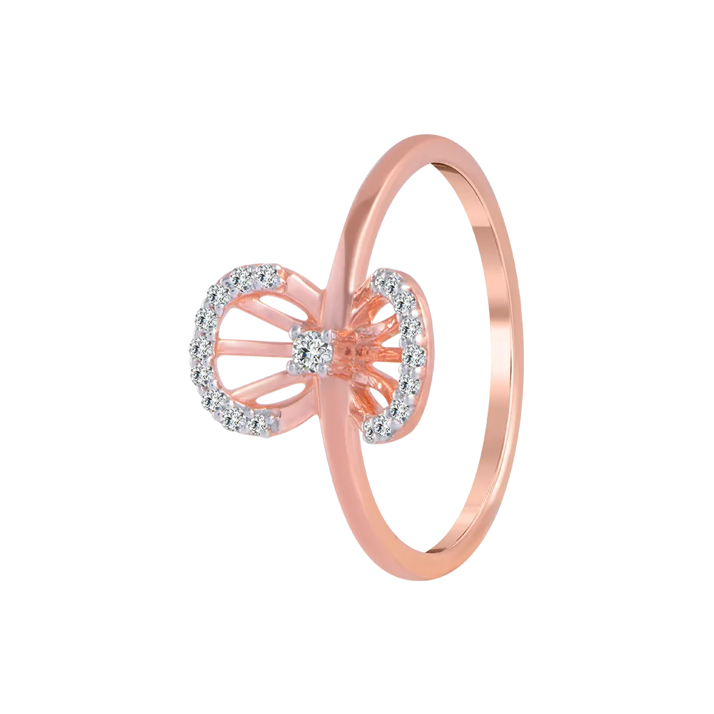 18KT (750) Rose Gold And Diamond Ring For Women