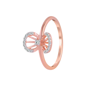 18KT (750) Rose Gold And Diamond Ring For Women