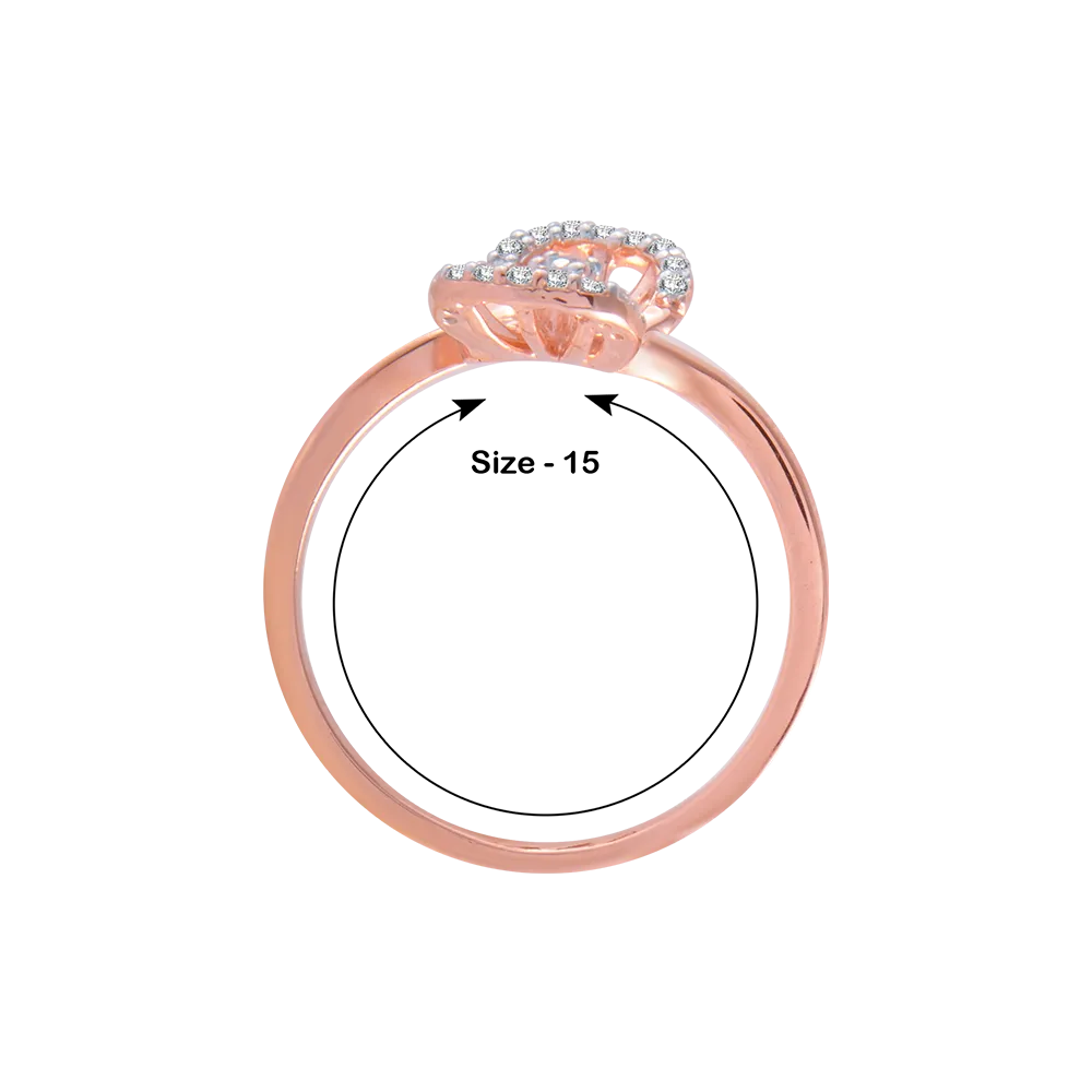 18KT (750) Rose Gold And Diamond Ring For Women