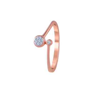 18KT (750) Rose Gold And Diamond Ring For Women