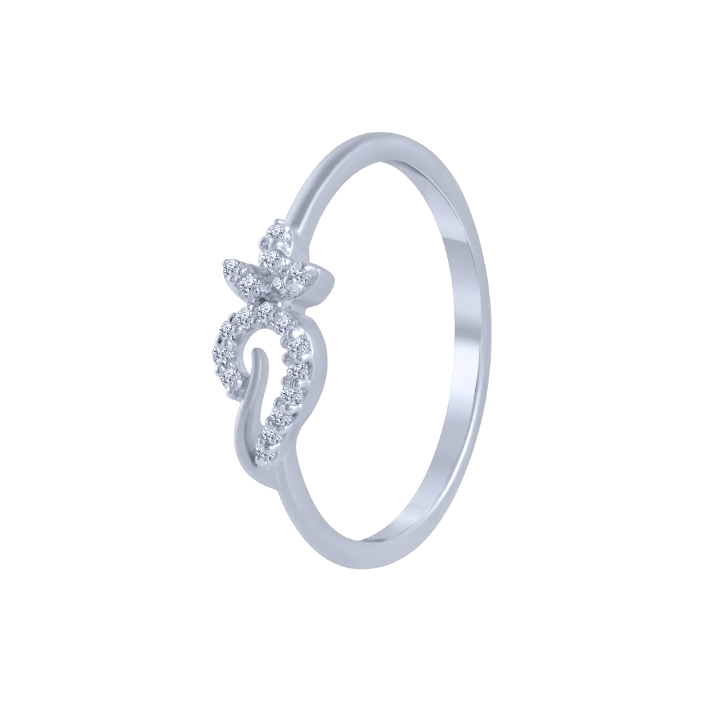 18KT (750) White Gold And Diamond Ring For Women