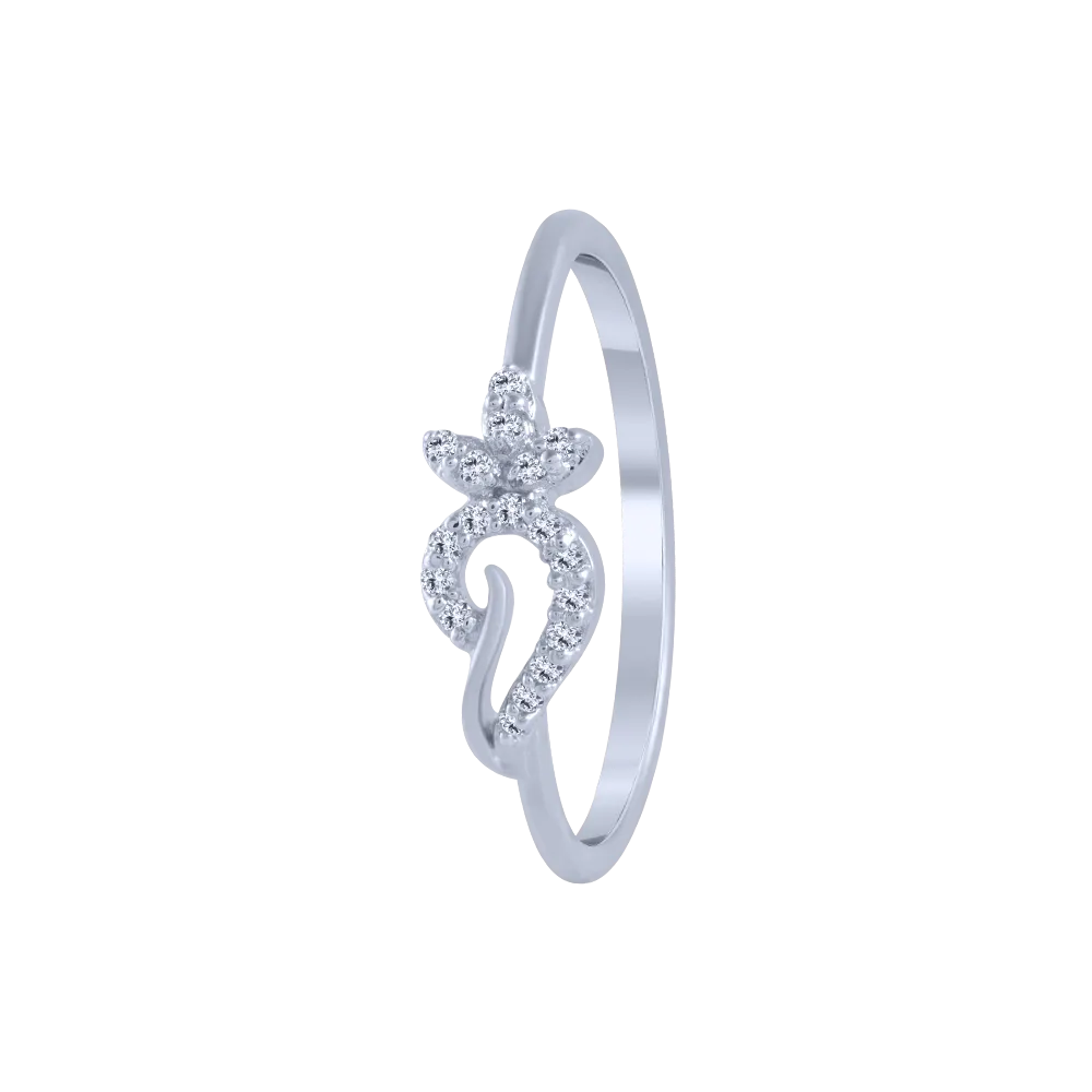 18KT (750) White Gold And Diamond Ring For Women
