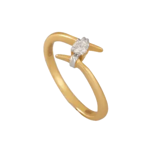 18KT (750) Yellow Gold And Diamond Ring For Women