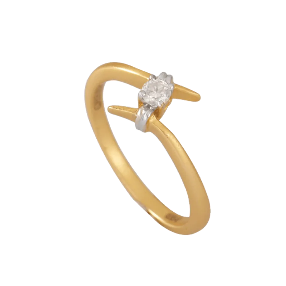 18KT (750) Yellow Gold And Diamond Ring For Women
