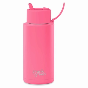 1L 'Bubblegum Blast' Stainless Steel Ceramic Reusable Flip Straw Lid Water Bottle Quality styles Stylish design