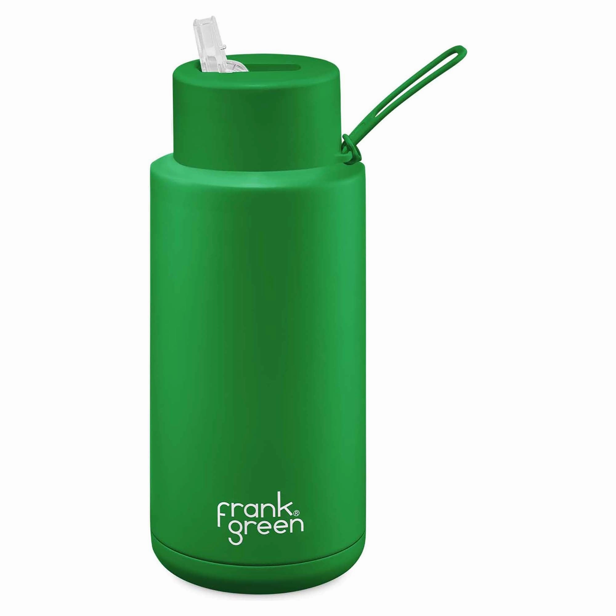 1L Stainless Steel Ceramic Reusable Straw Lid Water Bottle Retro Stylish looks
