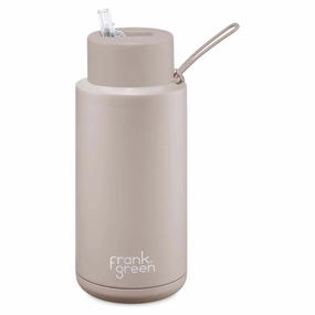 1L Stainless Steel Ceramic Reusable Straw Lid Water Bottle On-trend Stylish essentials