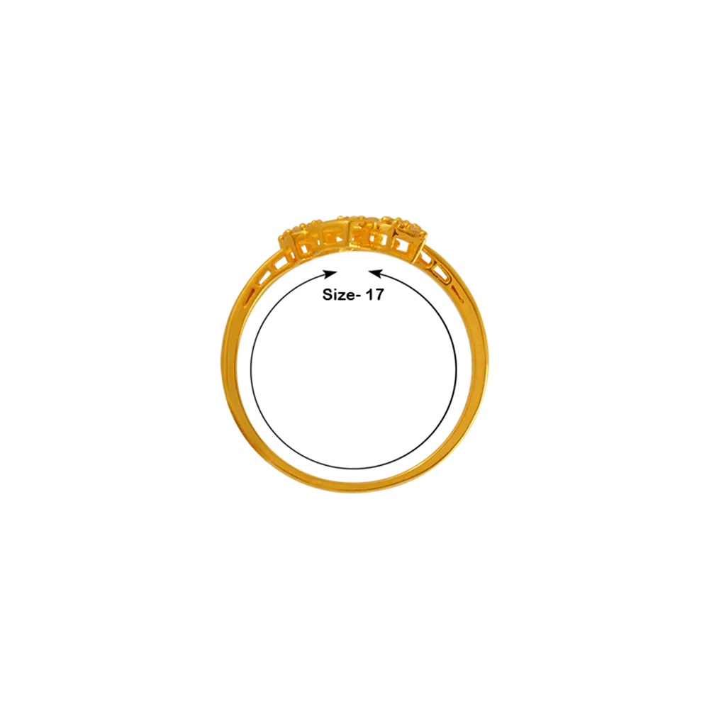22KT Yellow Gold And American Diamond Ring For Women