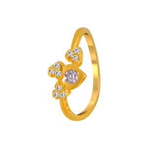 22KT Yellow Gold And American Diamond Ring For Women