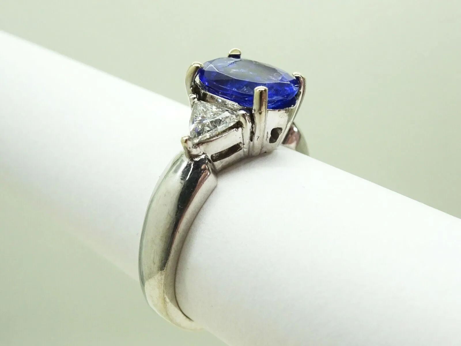 4.71ct Natural Tanzanite & Earth Mined Diamond Ring solid 14k  Gold Size 11.25
