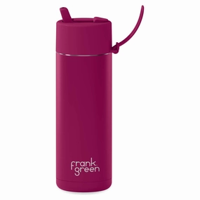 595ml 'Berry' Stainless Steel Ceramic Reusable Flip Straw Lid Bottle Premium materials Classic style