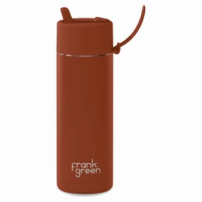 595ml 'Toffee' Stainless Steel Ceramic Reusable Flip Straw Lid Water Bottle Elegant Trendsetting