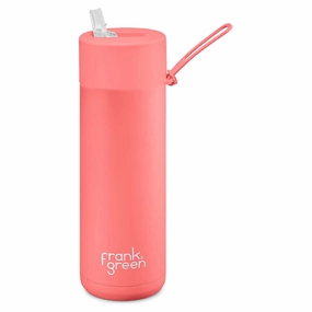 595ml Stainless Steel Ceramic Reusable Straw Lid Water Bottle Comfortable fit Weekend