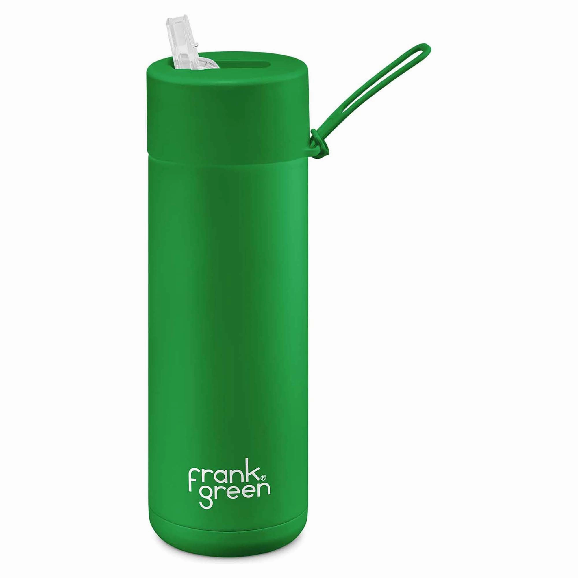 Fashionable finds 595ml Stainless Steel Ceramic Reusable Straw Lid Water Bottle Value-driven