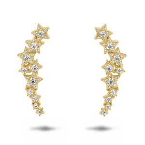 925 Silver earrings gilded with 18k yellow gold assembled with zirconium oxide