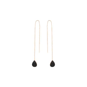 925 Silver earrings with 18k rose gold plating and black zirconium oxide
