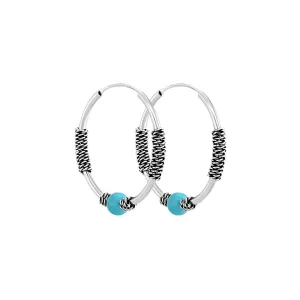 925 Silver Plated Earrings Assembled with Turquoise