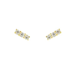 9k Yellow Gold Earrings Set with HSI Diamonds