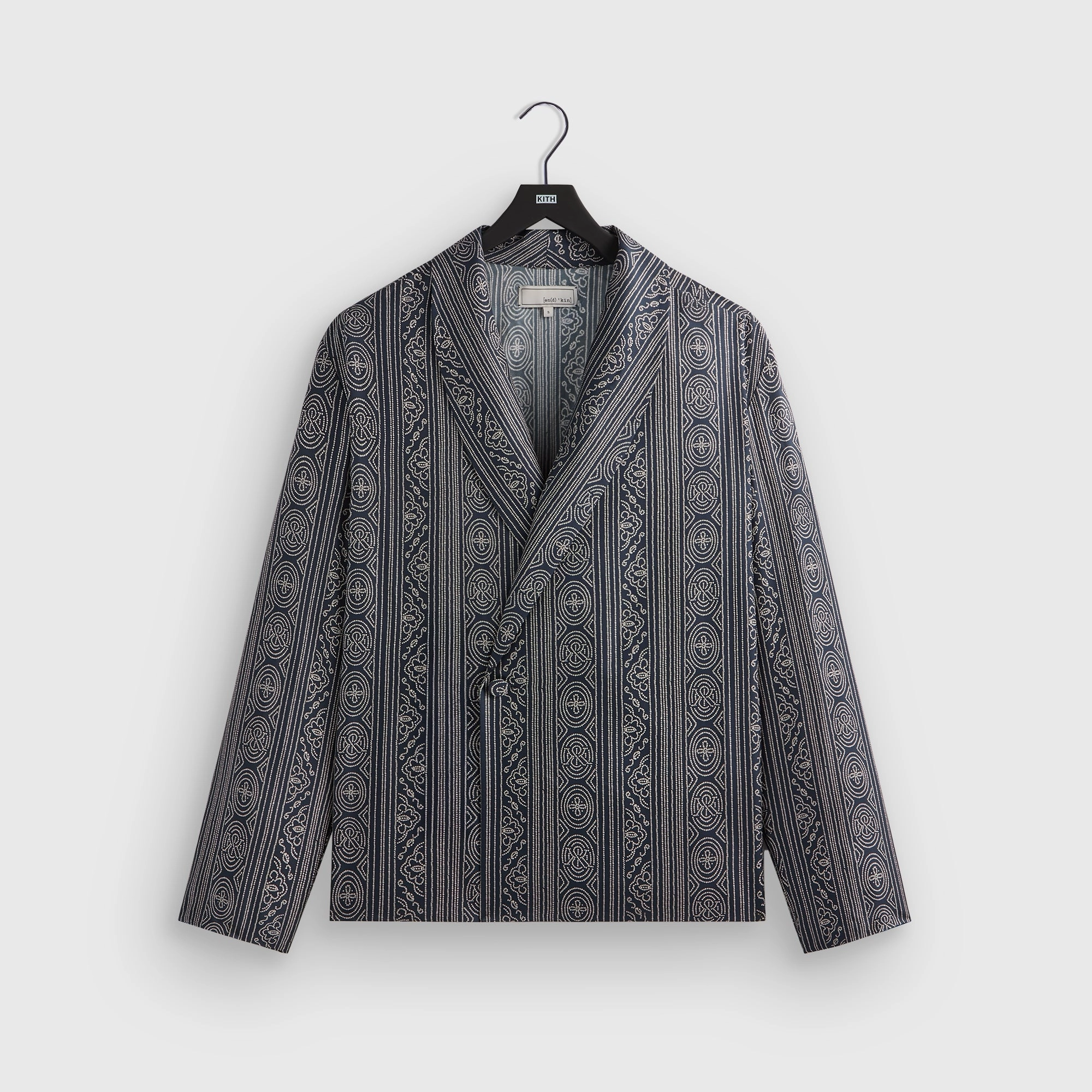 Eco-friendly &Kin Batik Stripe Long Sleeve Thompson Crossover Shirt - Nocturnal Aware