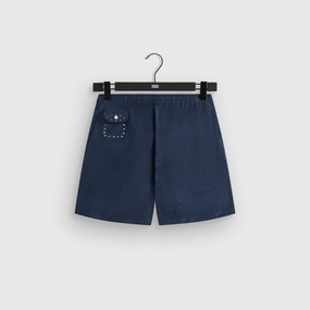 &Kin Cupro Linen Kellen Short - Nocturnal Informed Green