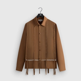 &Kin Ribbon Long Sleeve Boxy Collared Overshirt - Modsy Flexible Unique