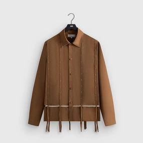 &Kin Ribbon Long Sleeve Boxy Collared Overshirt - Modsy Flexible Unique