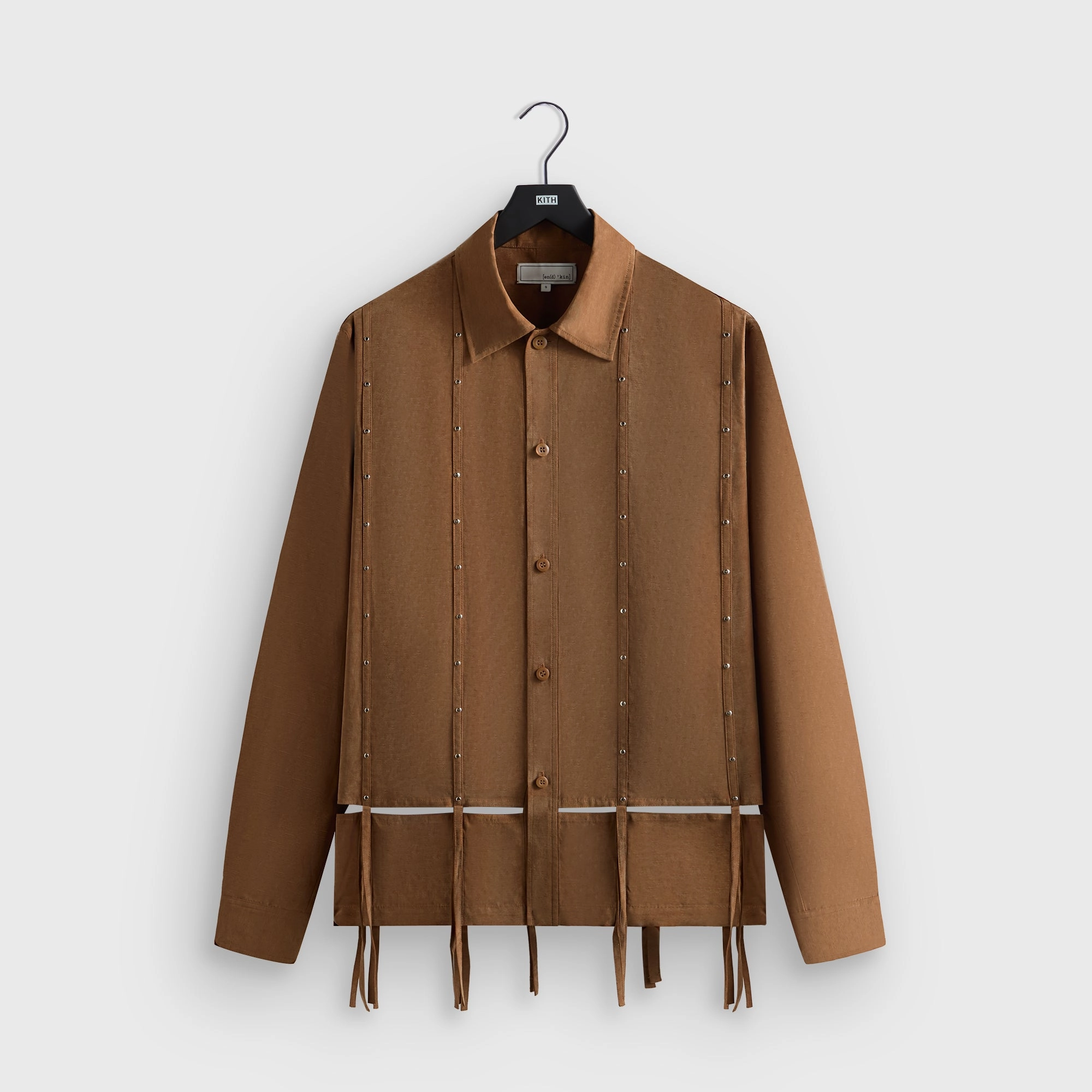 &Kin Ribbon Long Sleeve Boxy Collared Overshirt - Modsy Sought-after Snazzy