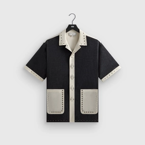 &Kin Sawyer Short Sleeve Camp Collar Shirt - Black Adaptable Respected