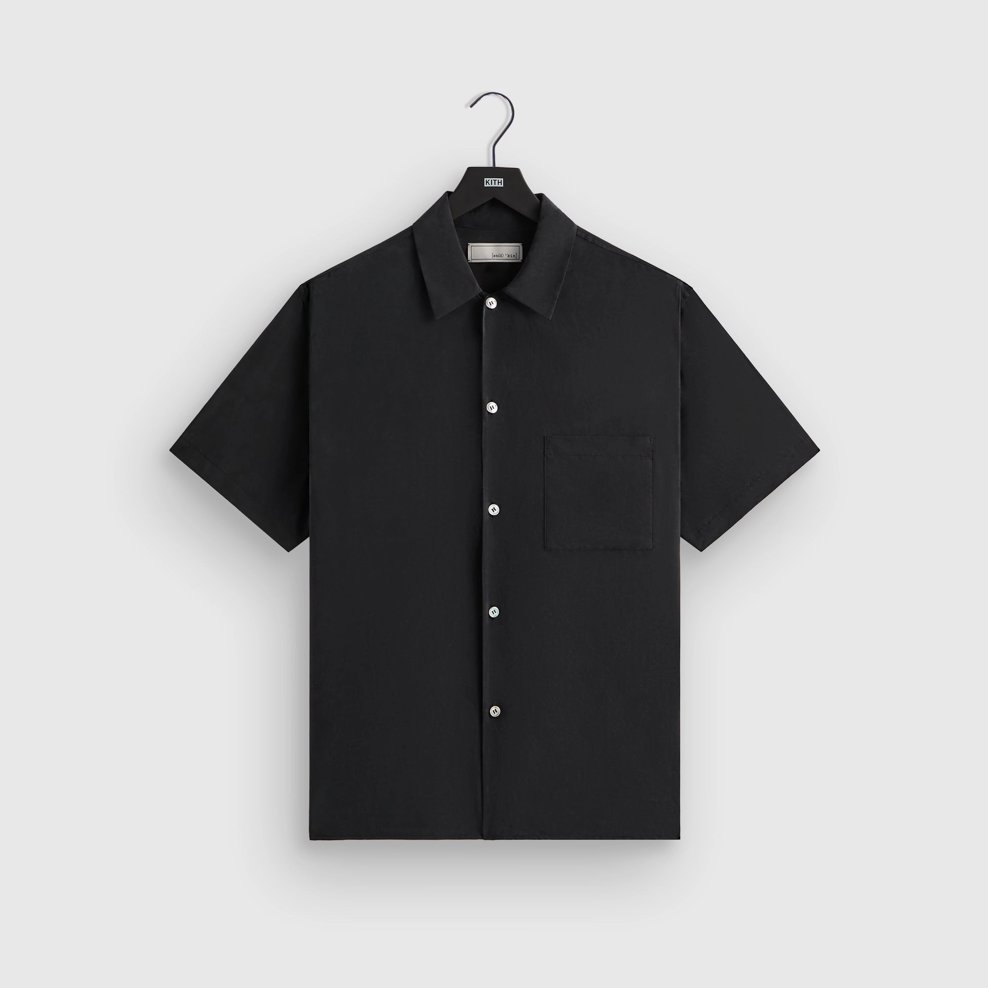 Tasteful &Kin Silk Habotai Beckham Buttondown - Black Flexible