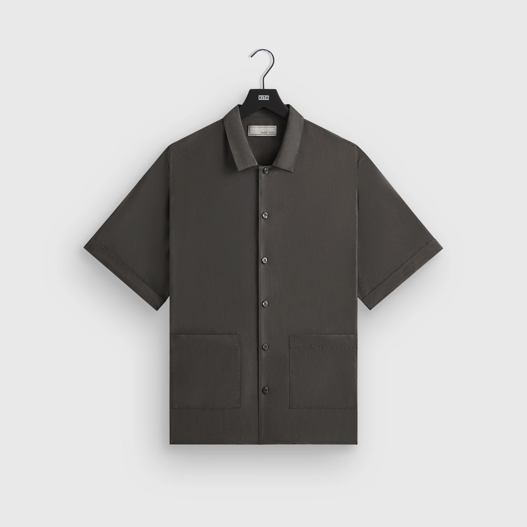Attractive &Kin Silk Habotai Short Sleeve Reade Shirt -  Somber Nostalgic