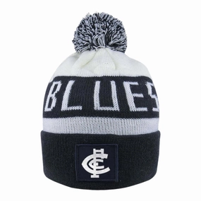 Adult's AFL Carlton Blues Football Club Bar Beanie Well-made Understated