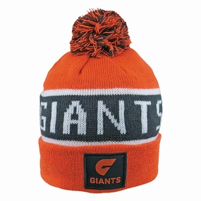 Adult's AFL GWS Giants Football Club Bar Beanie Timeless style Fitted