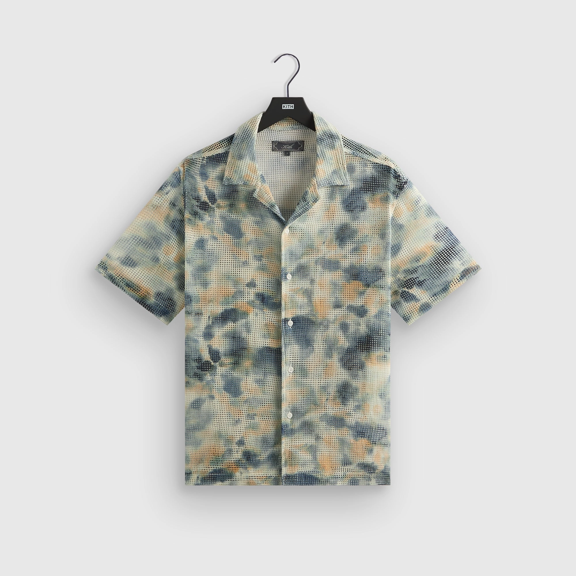 Kith Cotton Mesh Thompson Camp Collar Shirt - Cyanotype Resilient Pretty